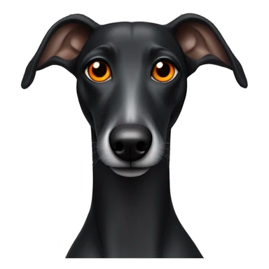 An entirely black greyhound with orange eyes sticker