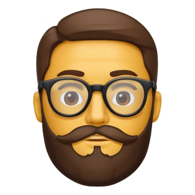 Quiero un emoji de un hombre pelado, con lentes y barba sticker