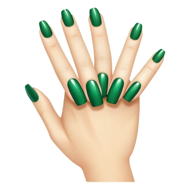 green fingernail, manicure sticker