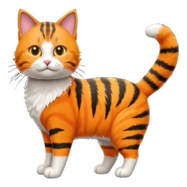 tabby cat standing in orange hi-vis clothing facing right sticker