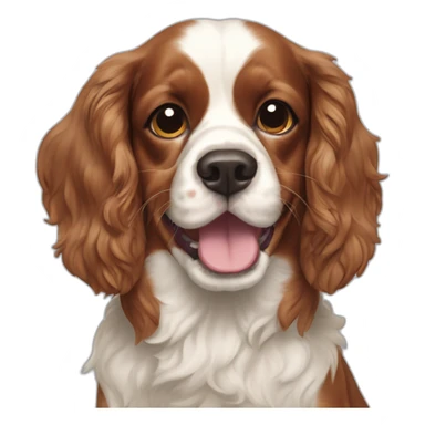 Cavalier spaniel blenheim happy sticker