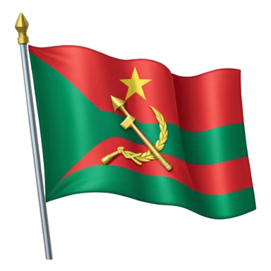 The flag of Transnistria, a horizontal tricolor of red, green, and red stripes with a hammer and sickle in the upper left corner, waving in the wind. sticker