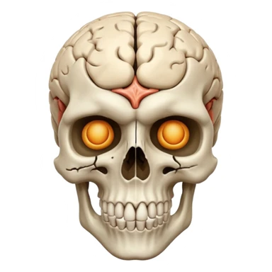 Skull face brain sticker