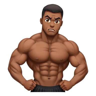 black bodybuilder afraid scared sticker