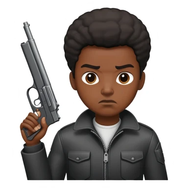 black person wit a gun sticker