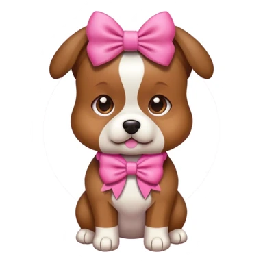 dog wearing a pink bow sticker
