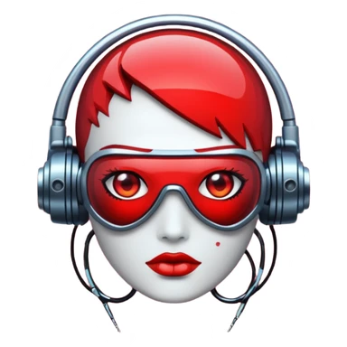 glitter red cyberpunk sticker