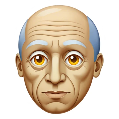 Cinematic Realistic Pablo Picasso Portrait Emoji, depicted as a visionary artist with abstract expressive features and a creative aura, rendered with rich textures and dynamic artistic lighting that captures his revolutionary spirit. sticker