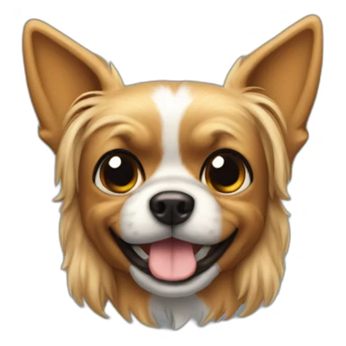 Dog Yorkshire with Batman costume and ears up sticker