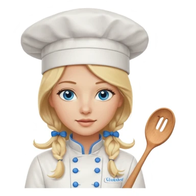 Sexy Long Blonde hair blue eyed female chef sticker