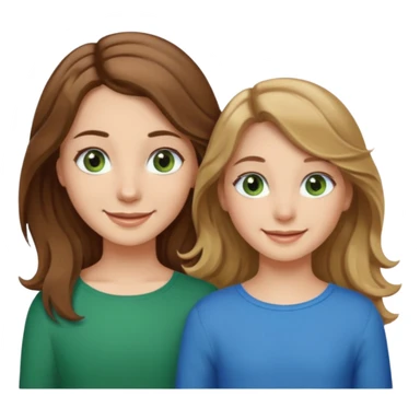 make me and my best friend togheter i have shoulder-lenght brown hair and light brown eyes and she has long wavy hair blonde/brown hair and green/blue eyes sticker