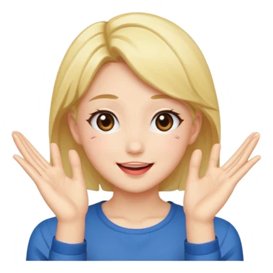 Kissy face with hands anime style  sticker