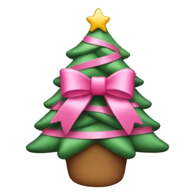 Pink bow Christmas tree sticker
