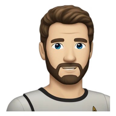 Startrek Handsome white man from Star Trek with Blue eyes and short brown hair and black beard startrek sticker