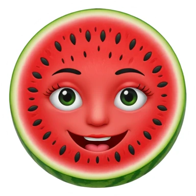 watermelon with eyelashes and lips sticker