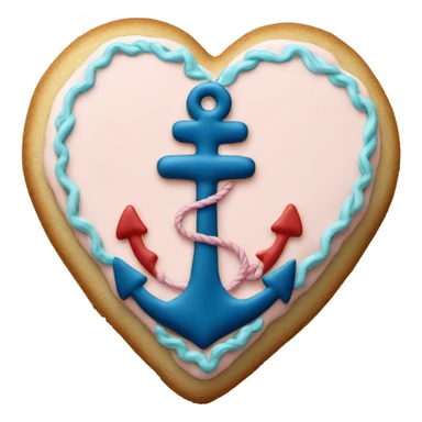 cookie heart with anchor sticker
