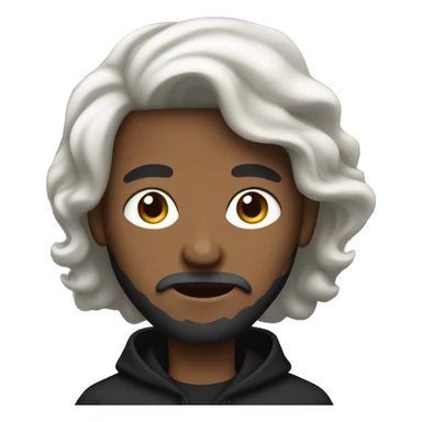 white-skinned bearded man with black hoodie and wavy hair over his face sticker