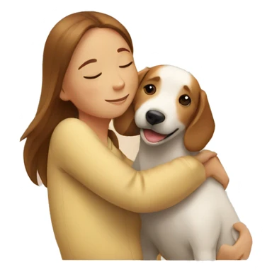 Dog hugging girl sticker