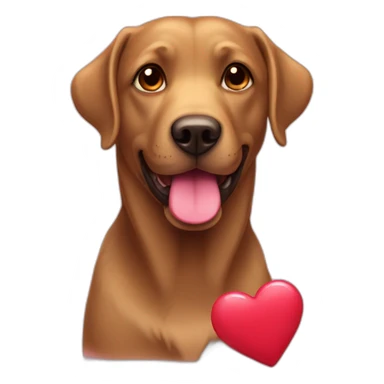 labradore with a heart for valentine day sticker