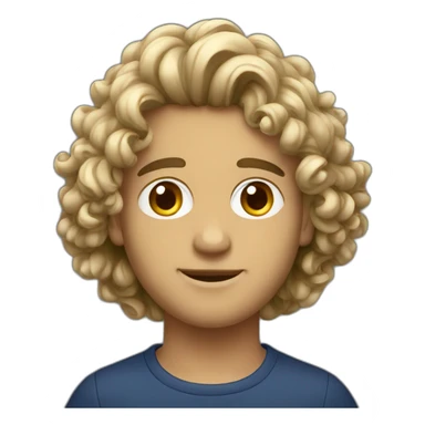 Young men type italian with brow curly mid-long hair sticker