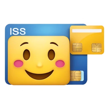 Happy emoji with a credit card sticker