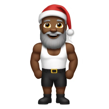 Black Santa muscles sticker