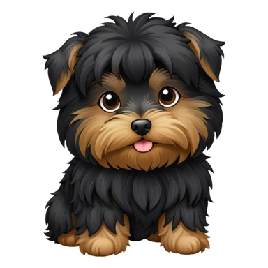 All black yorkiepoo sticker