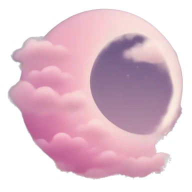 White Crescent moon and pink clouds sticker