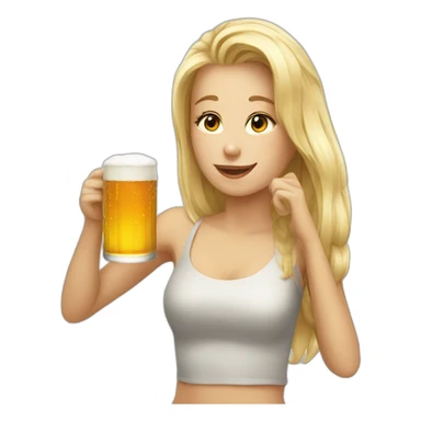 Blondevgirl drinking beer sticker