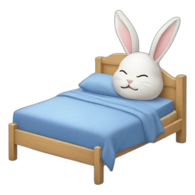 Lapin bleue qui dort sticker