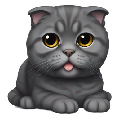 dark gray Scottish fold sticker