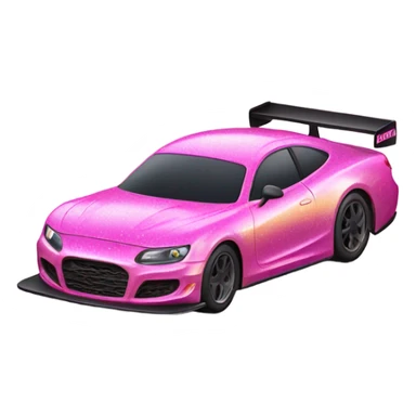 Pink ombre race car with glitter  sticker