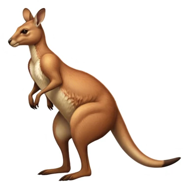 Full-body Australian Kangaroo – Cinematic-realistic Australian kangaroo, jumping with powerful hind legs and a muscular tail for balance. Its reddish-brown fur glows under the golden sunlight, ears perked and eyes alert.  sticker