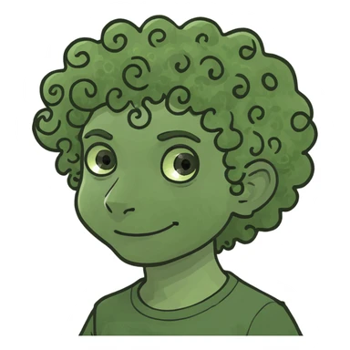 Curly boy sticker