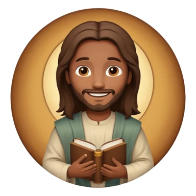 Jesus with bible circle avatar high quality emoji sticker