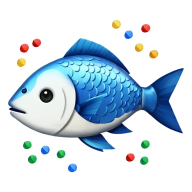 white colored pixel fish confetti  sticker