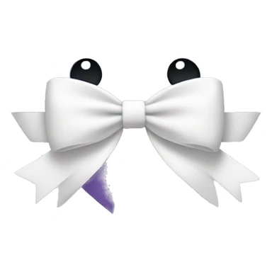 lilac heart with white bow sticker