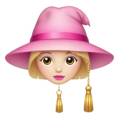 Pink light gradient gradation hat with gold tassel sticker