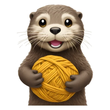 Otter ball of yarn in his hands sticker