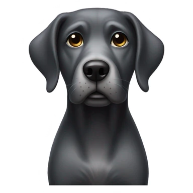Black laborador dog with greying hairs on face being very concerned about her human mom sticker