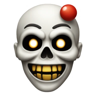 A scary skull with clown sticker