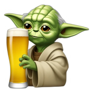 Yoda qui boit de la bière sticker