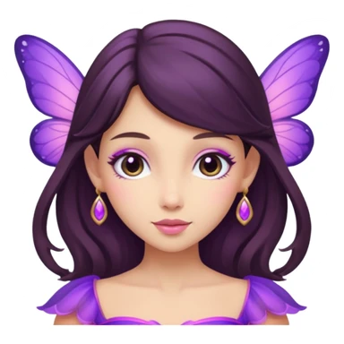 royal purple and pink buttery fairy brunette combined sticker