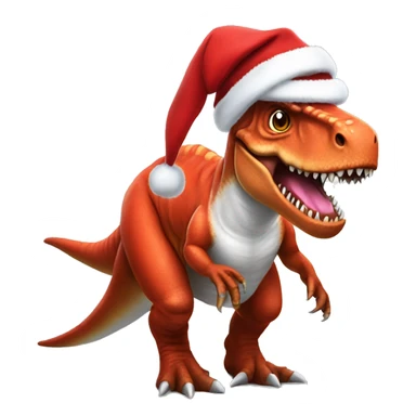T-rex dressed up as Santa Claus sticker