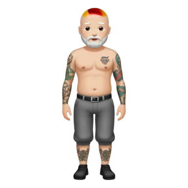   tattooed baldies with white bearded full body sticker