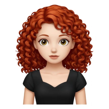 red curly haired black dress white girl sticker