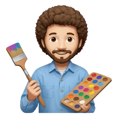 bob ross painting sticker