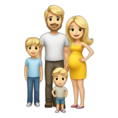 Family;brunet-dad,blonde-haired-mother-who-is-pregnant,blonde-haired-2years old-boy sticker