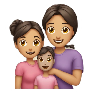 Famila de 3 mamá, hijo, hija sticker
