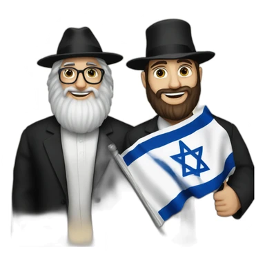 rabbin with payot with Israeli flag sticker